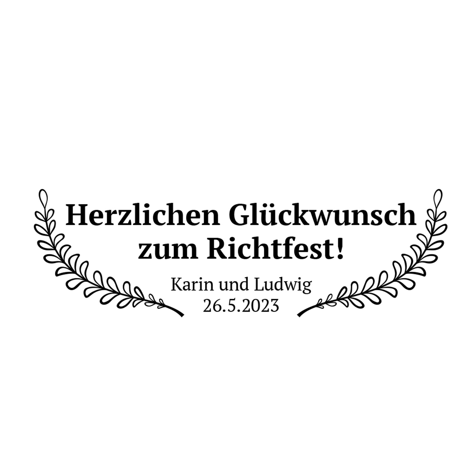 Schnapsbank zum Richtfest mit Personalisierung