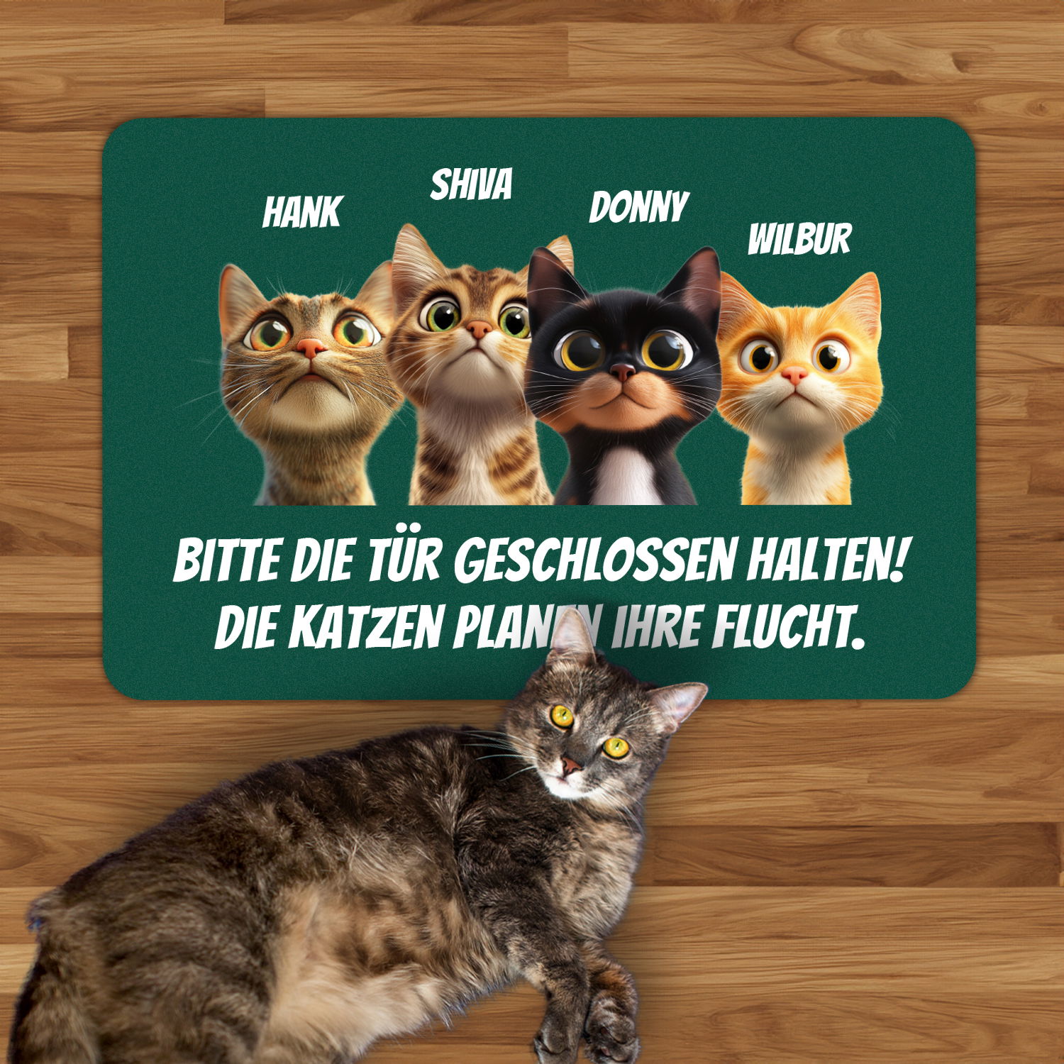 Fußmatte - Katzen planen Flucht
