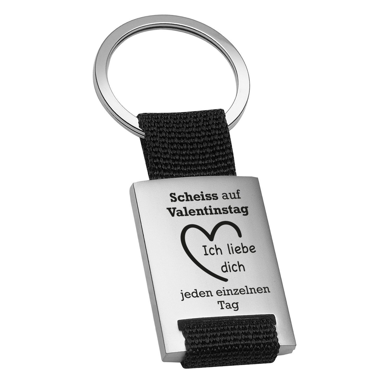 Schlüsselanhänger - Scheiß auf Valentinstag mit Wunschtext