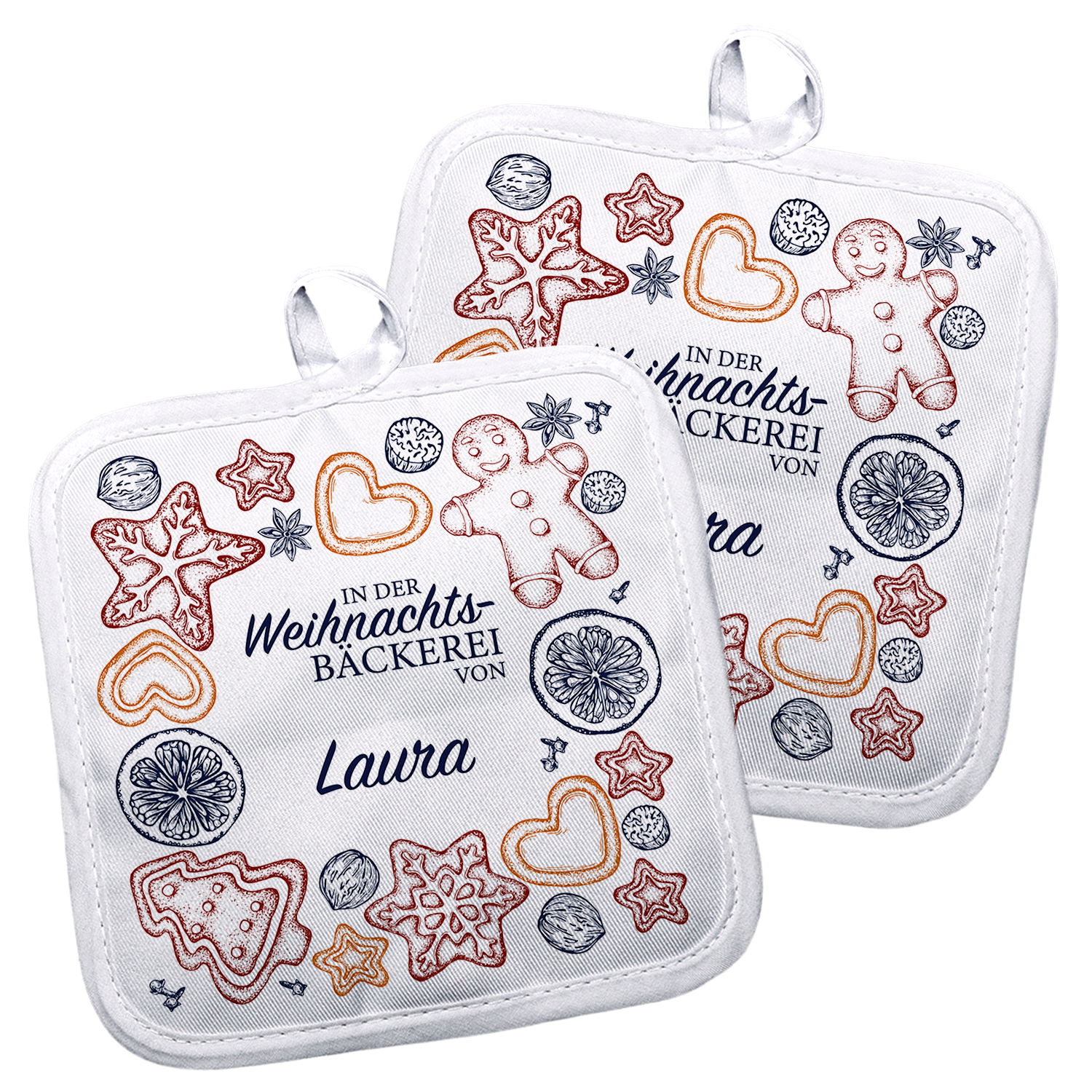 Topflappen-Set mit Weihnachtsmotiv