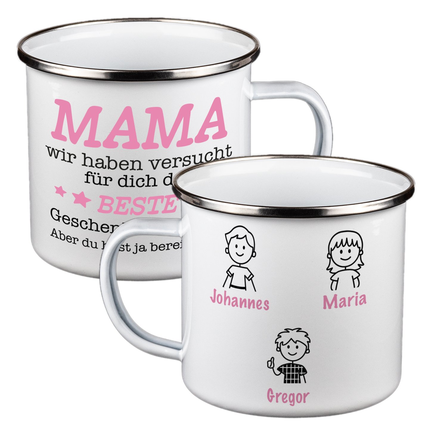 Emaille Tasse - Das beste Geschenk für Mama