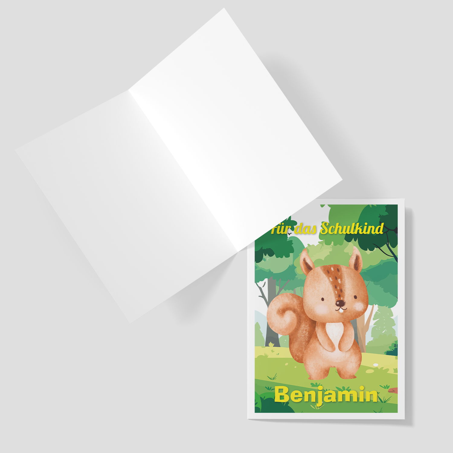 Grußkarte - Waldtiere mit Wunschtext