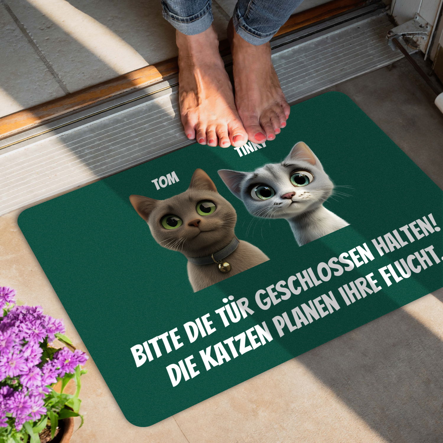Fußmatte - Katzen planen Flucht