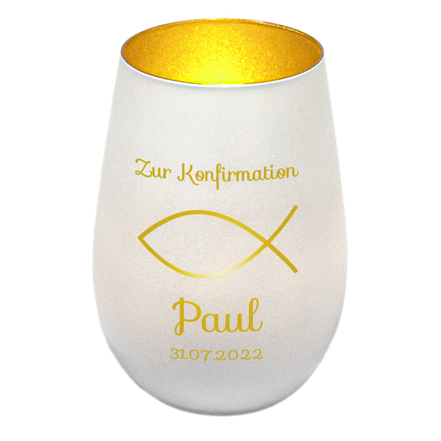 Windlicht - Konfirmation mit Personalisierung
