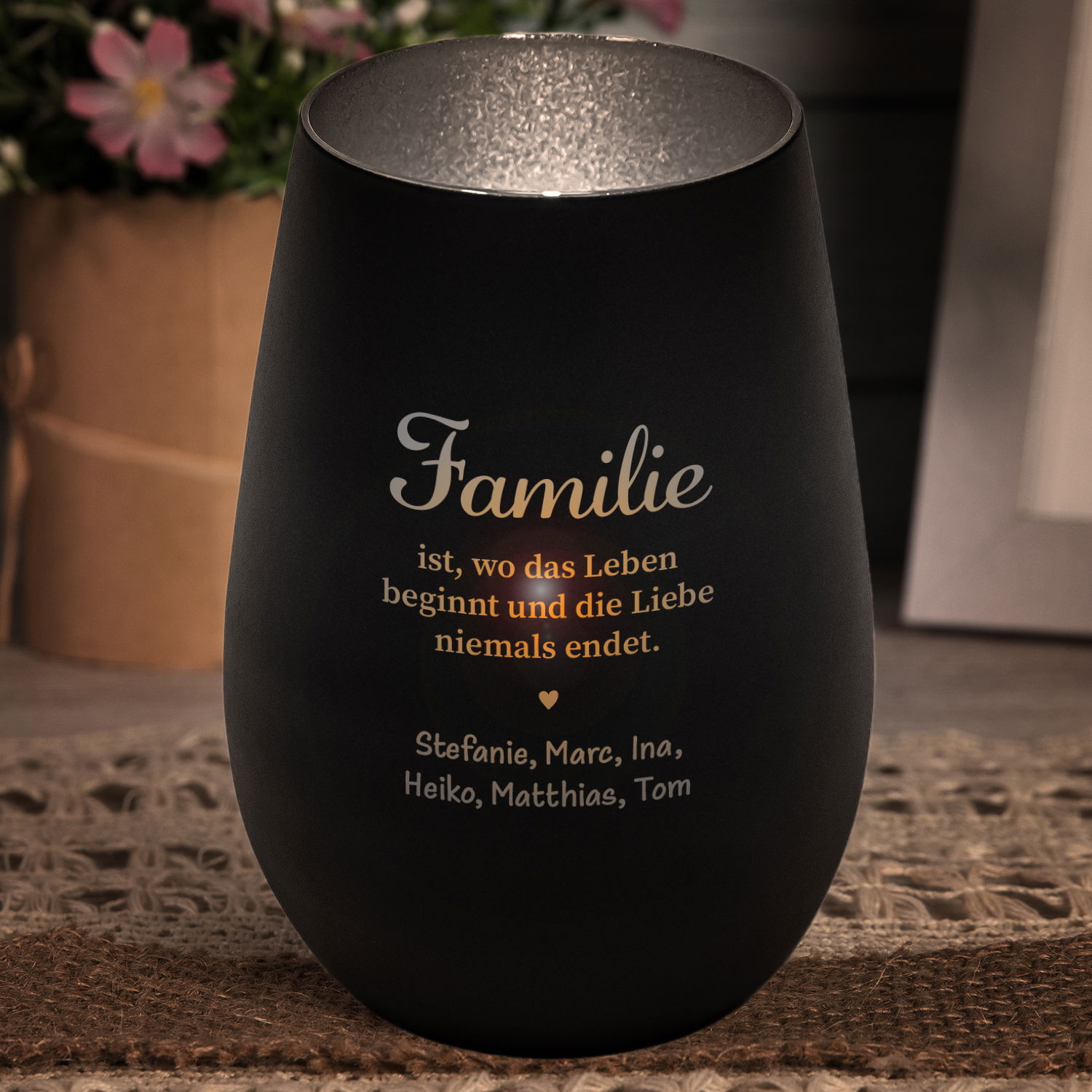 Windlicht - Family mit Personalisierung