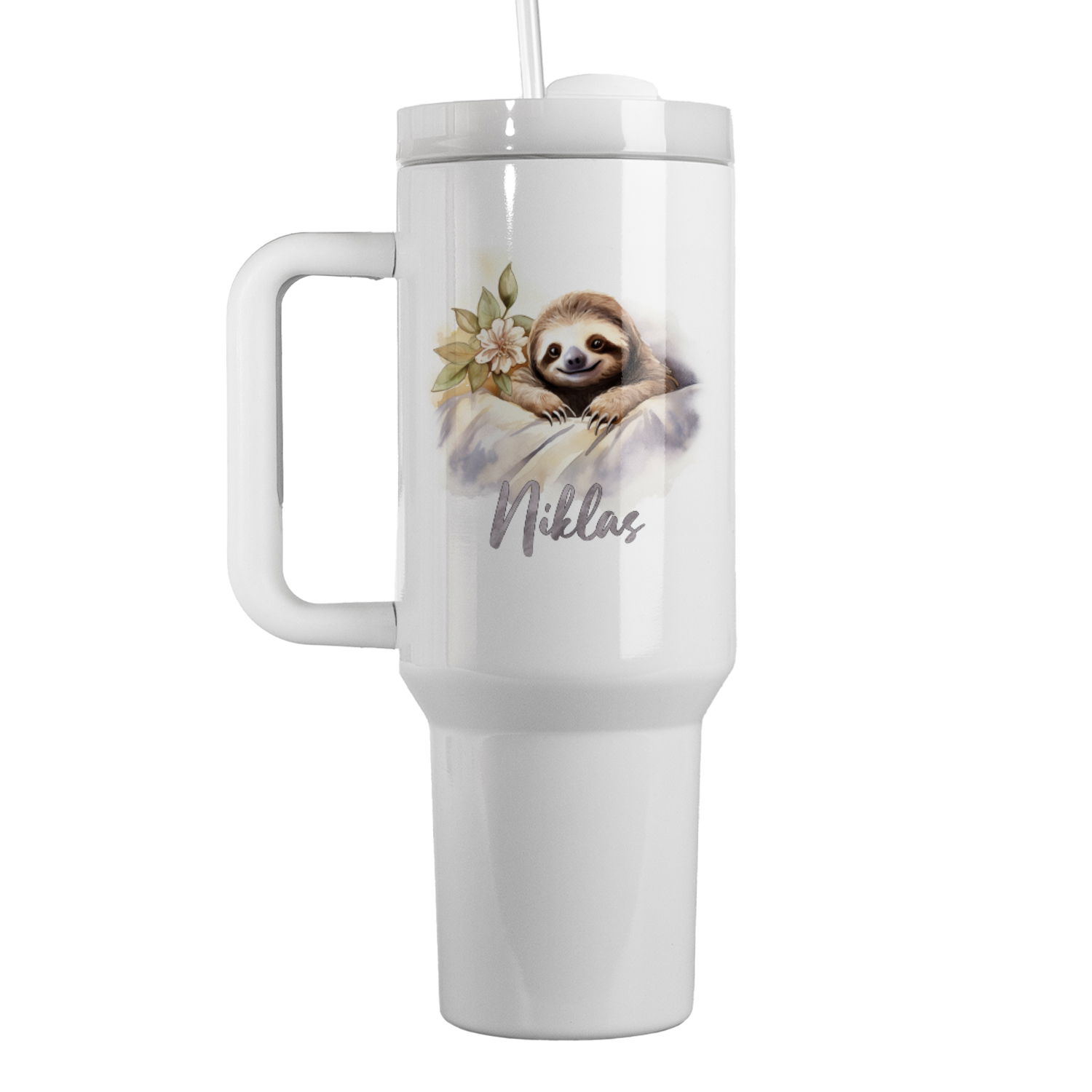 Thermo-Becher mit Griff und Wunschname