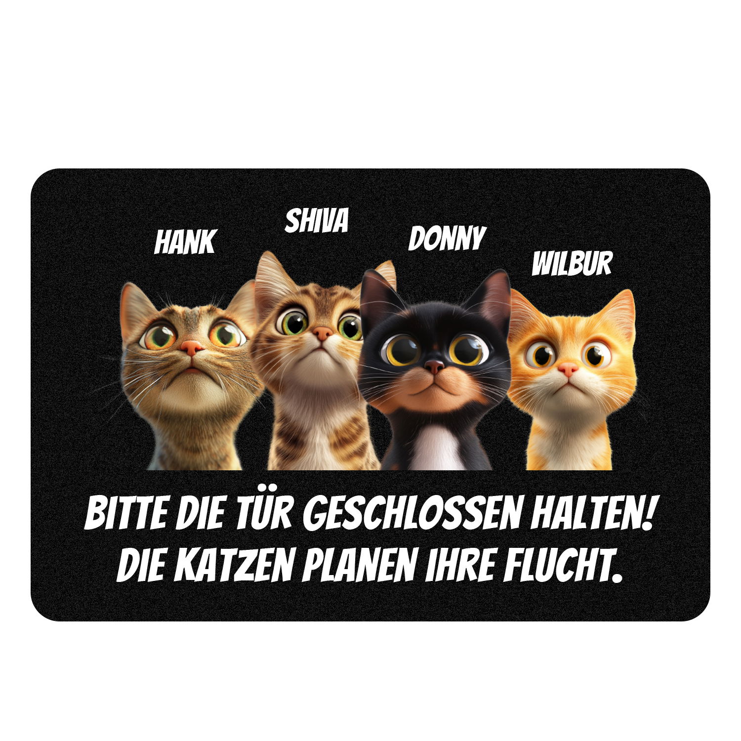 Fußmatte - Katzen planen Flucht