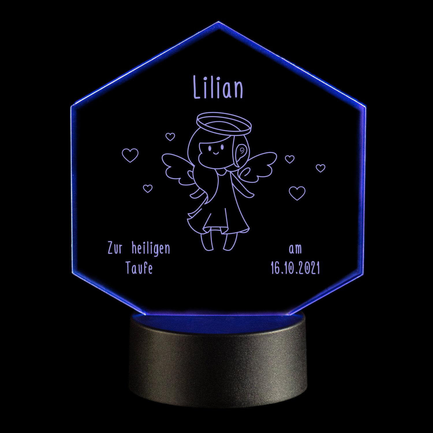 LED-Leuchte zur Taufe mit Personalisierung