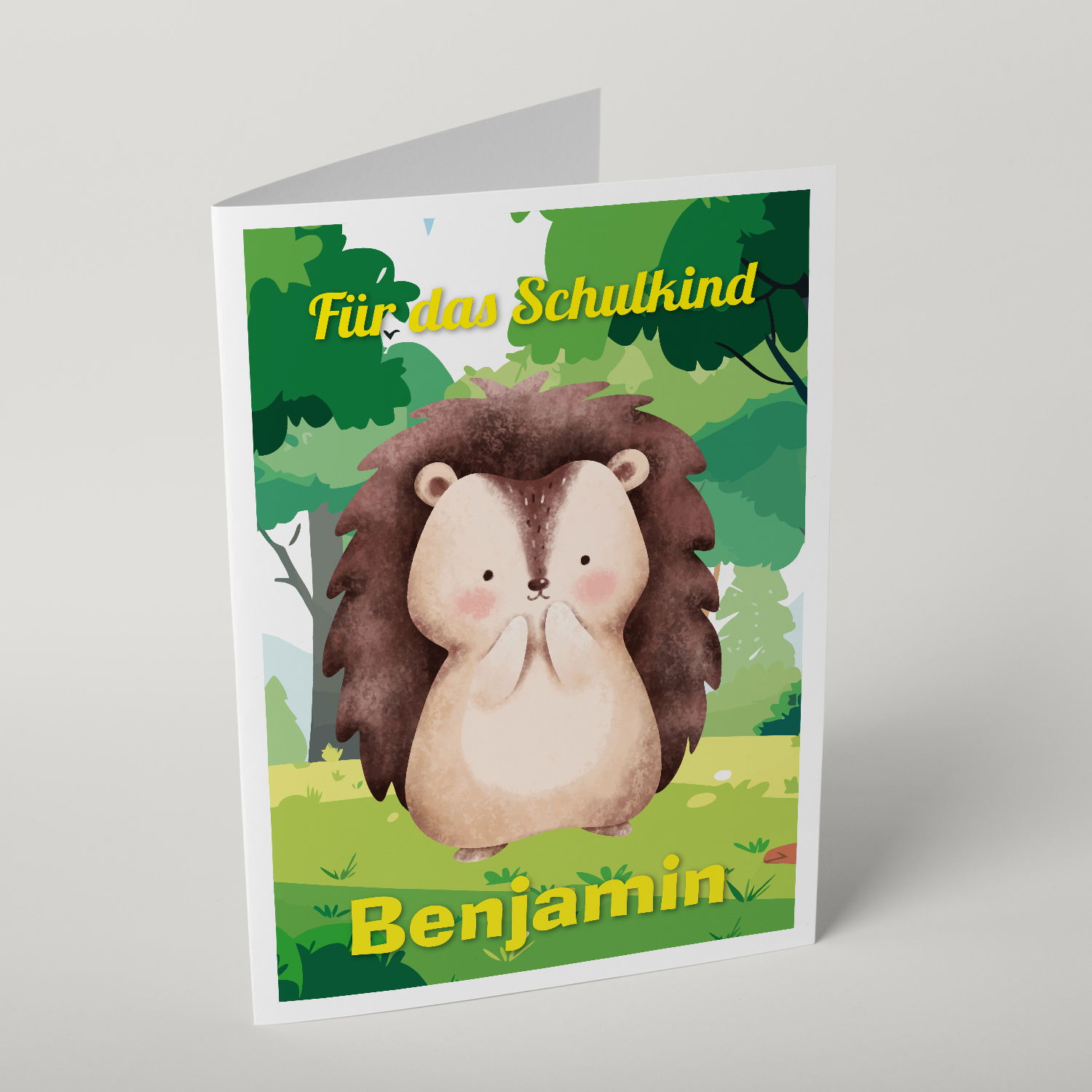 Grußkarte - Waldtiere mit Wunschtext
