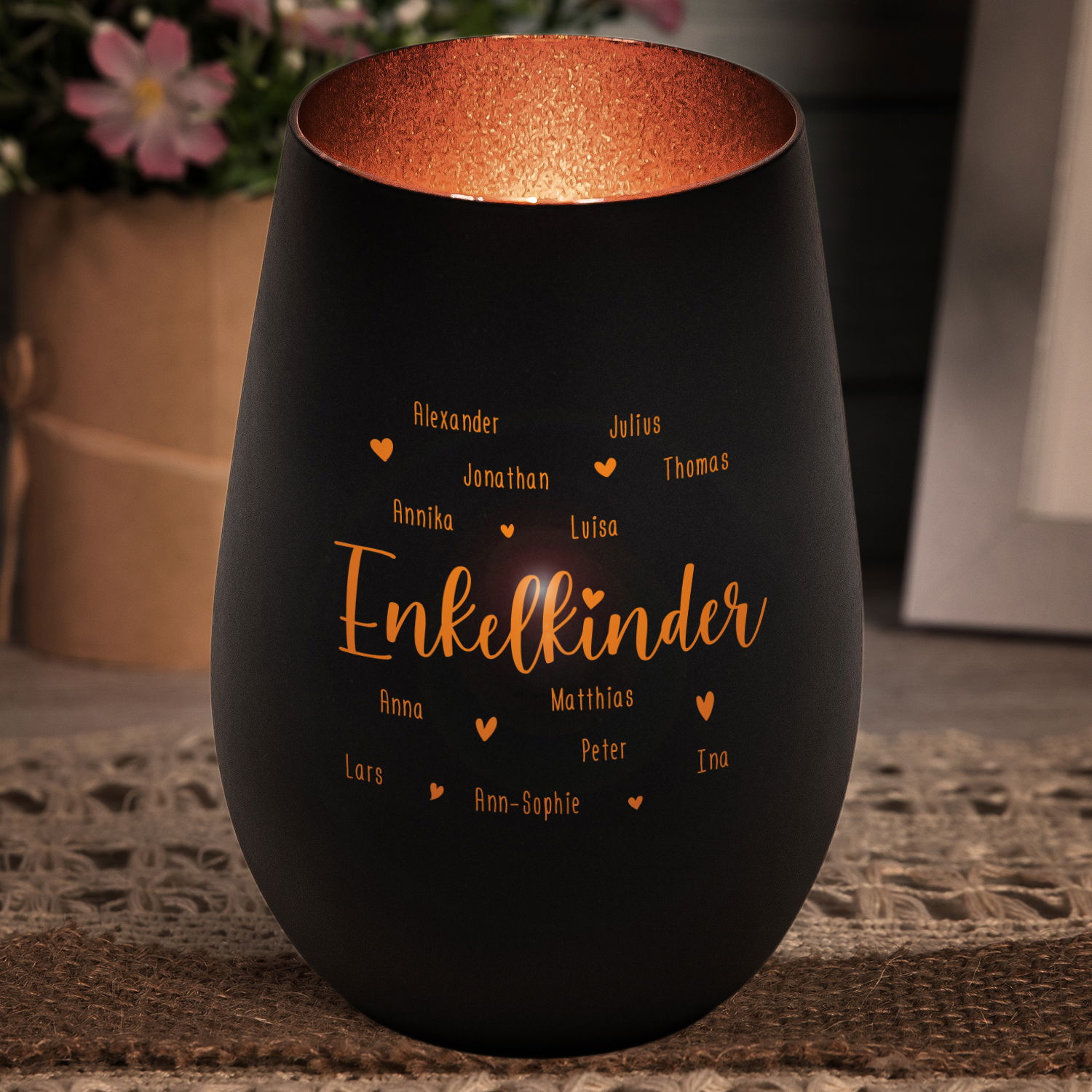 Windlicht - Enkelkinder mit Personalisierung