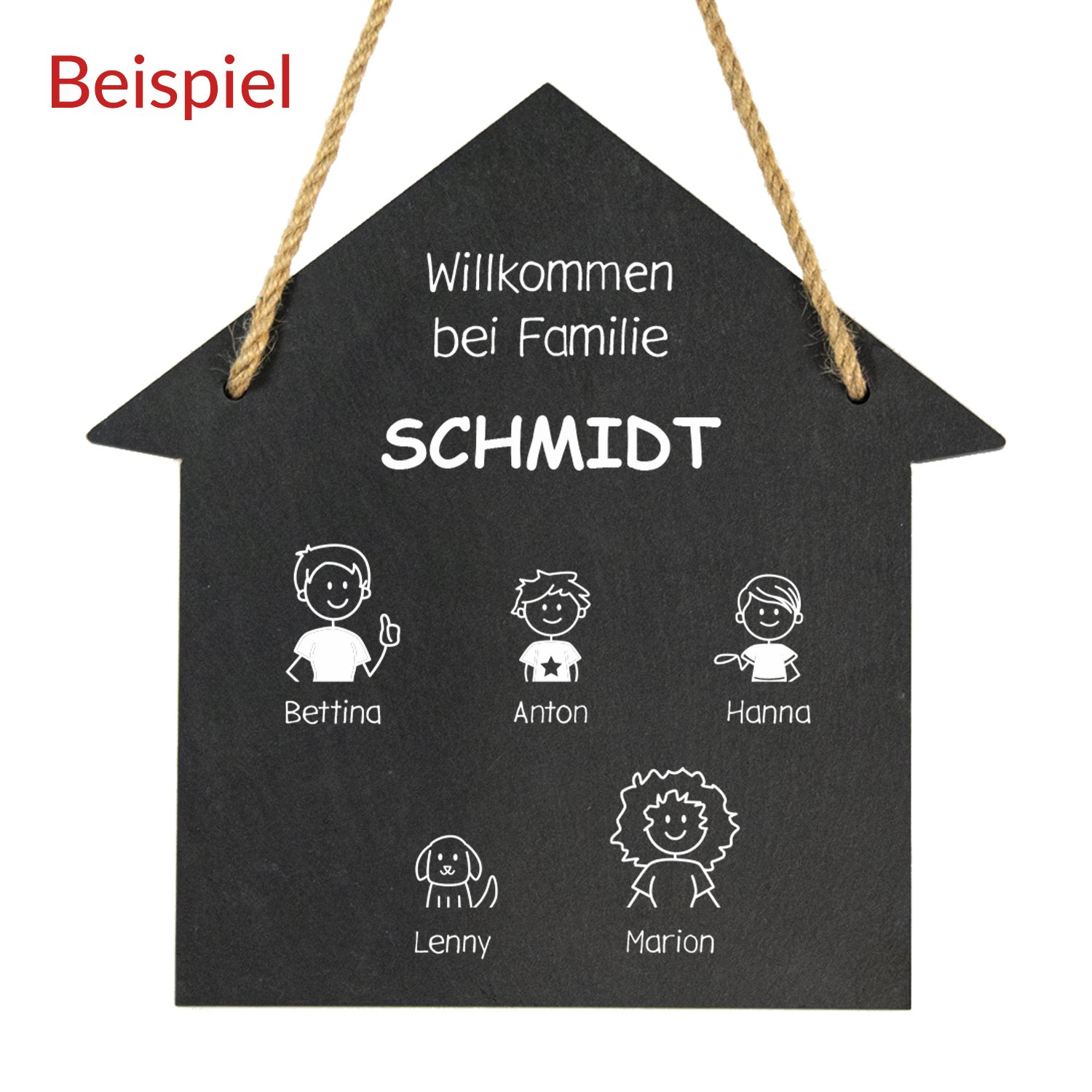 Schiefertafel - Haus im Comic Stil