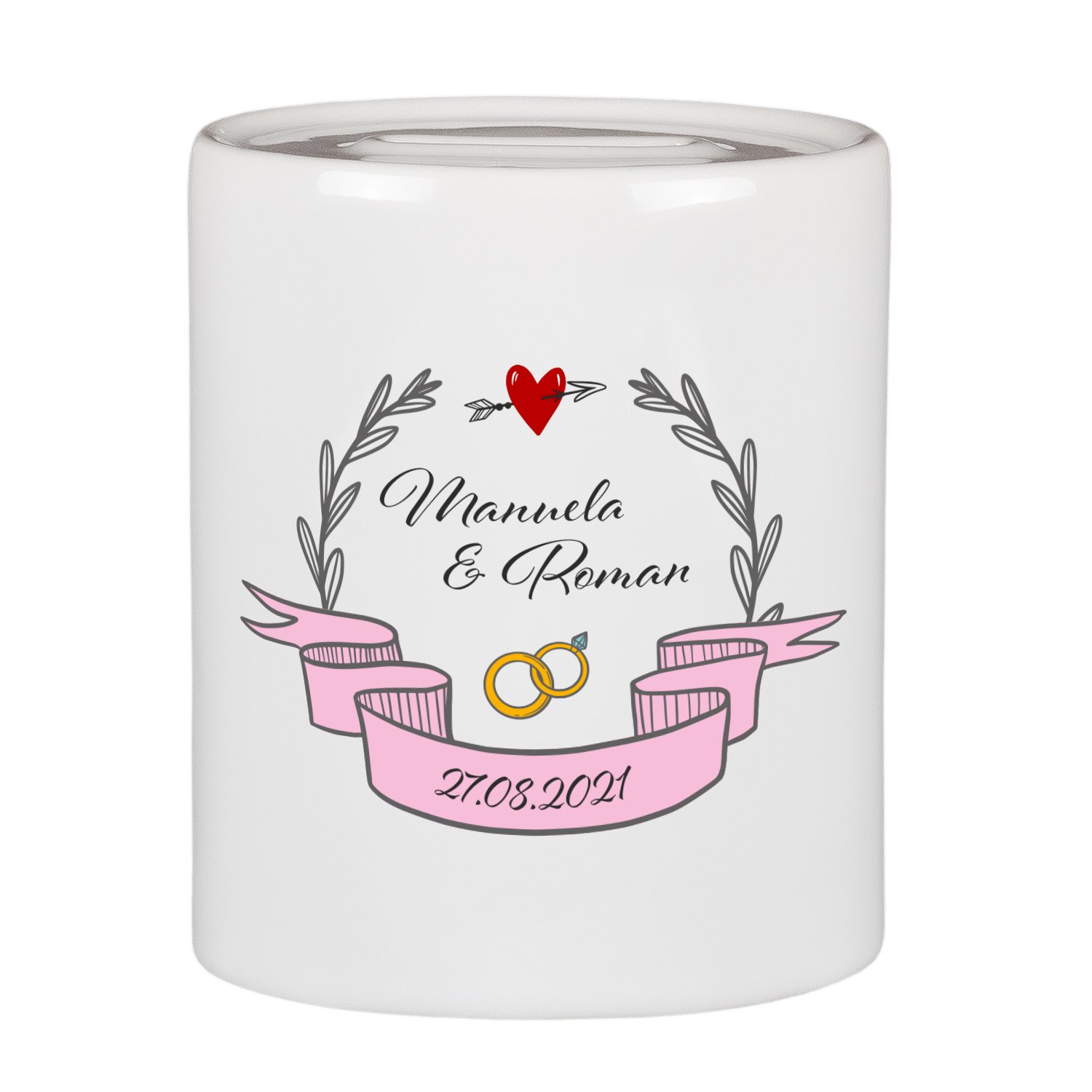 Spardose zur Hochzeit - Ringe