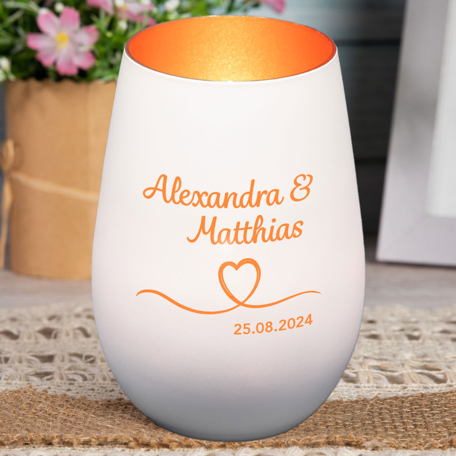 Windlicht - Hochzeit mit Personalisierung