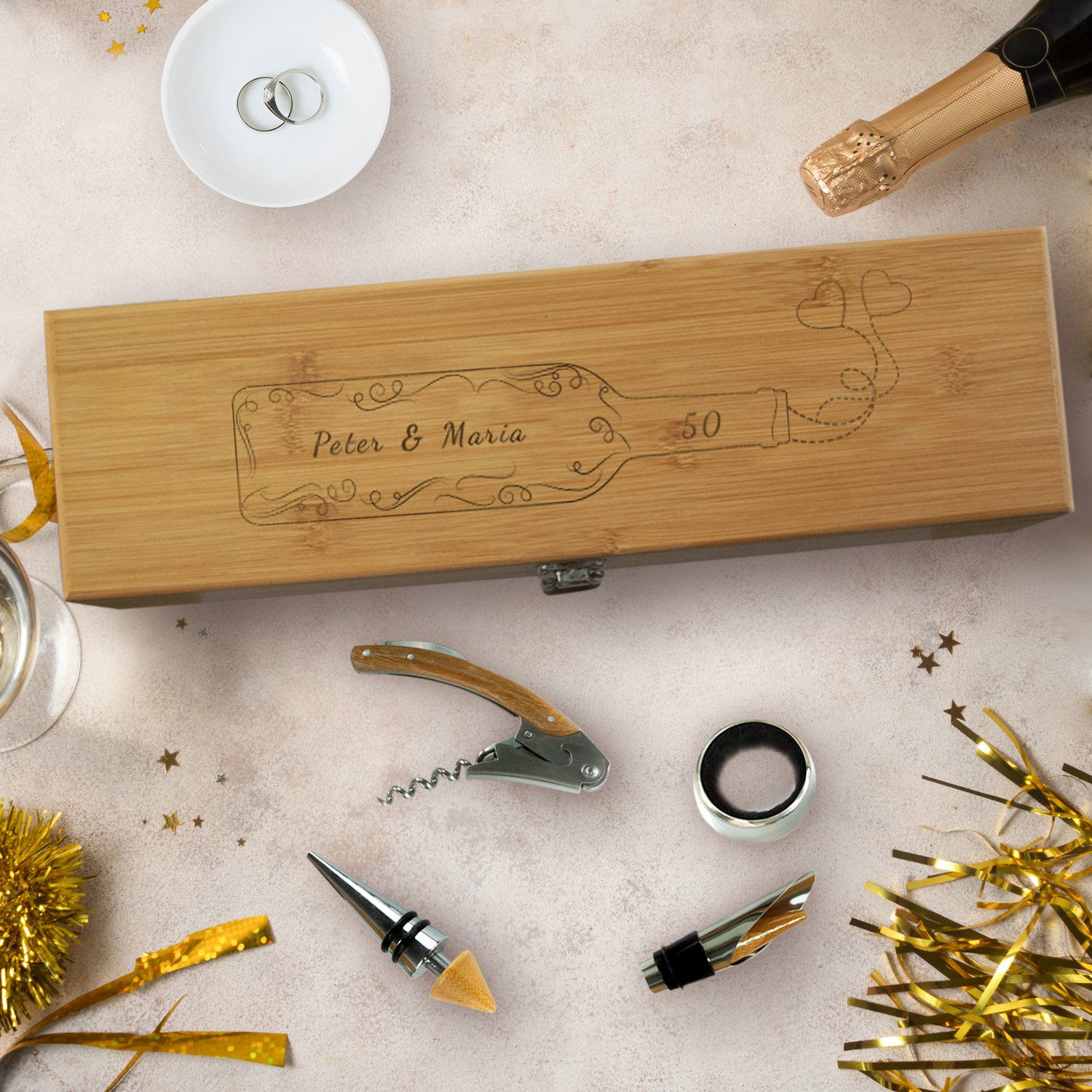 Weinset mit Personalisierung für Paare