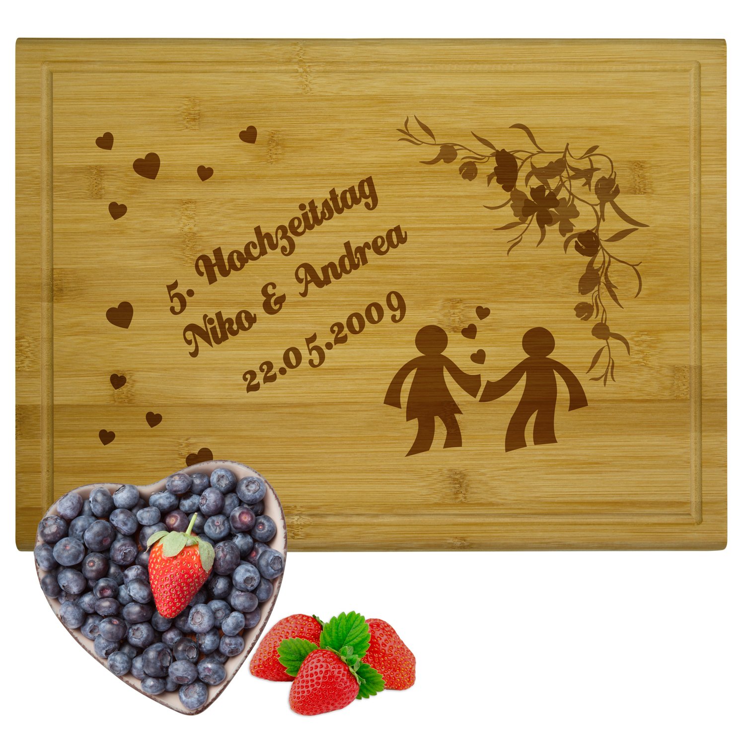 Holzbrettchen - Liebespaar mit Personalisierung