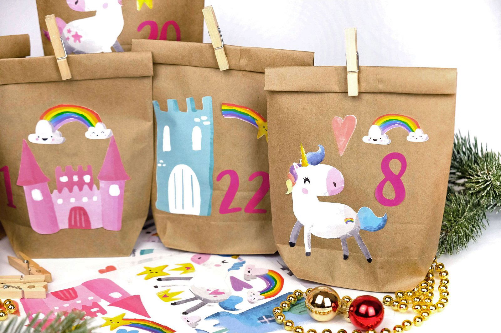 Adventskalender zum Befüllen - Einhorn