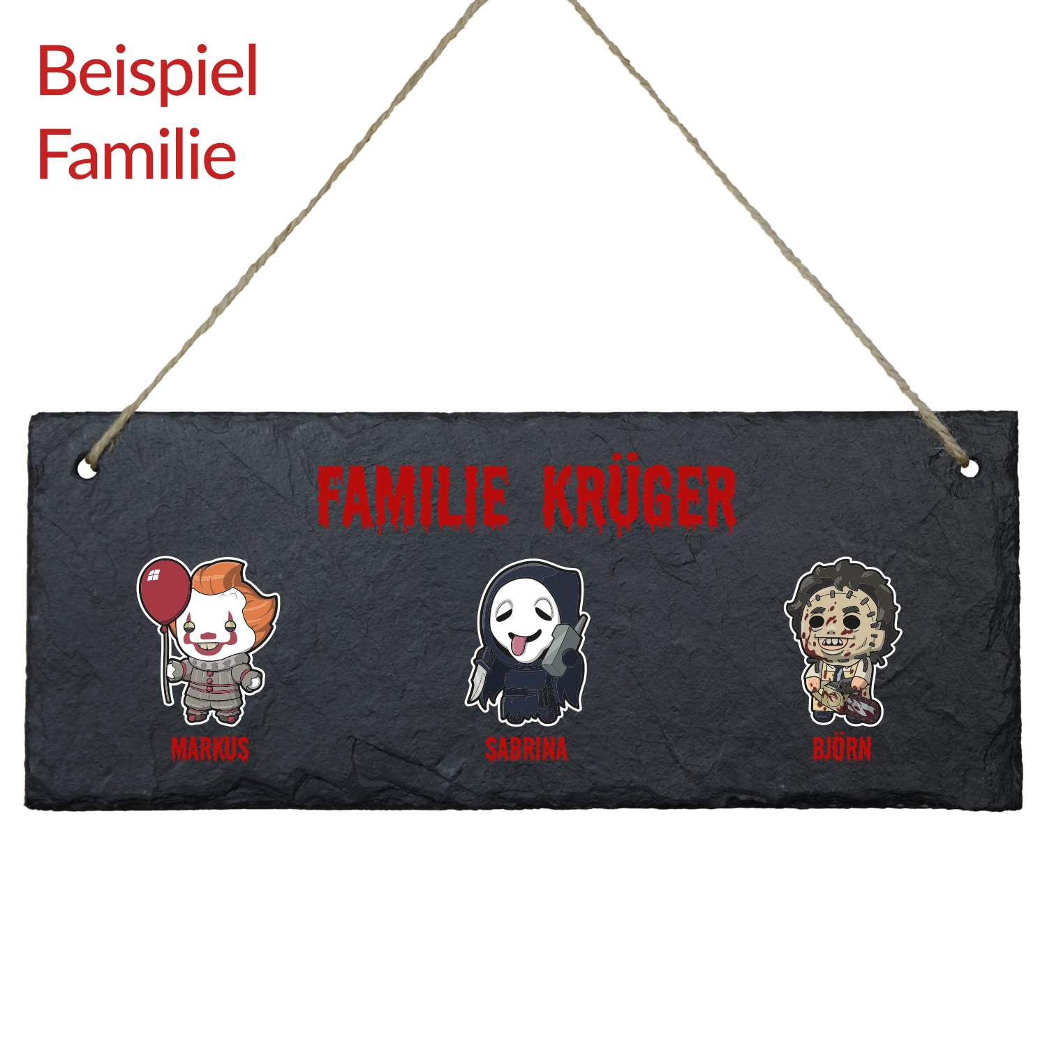 Schiefertafel - Horror Familie