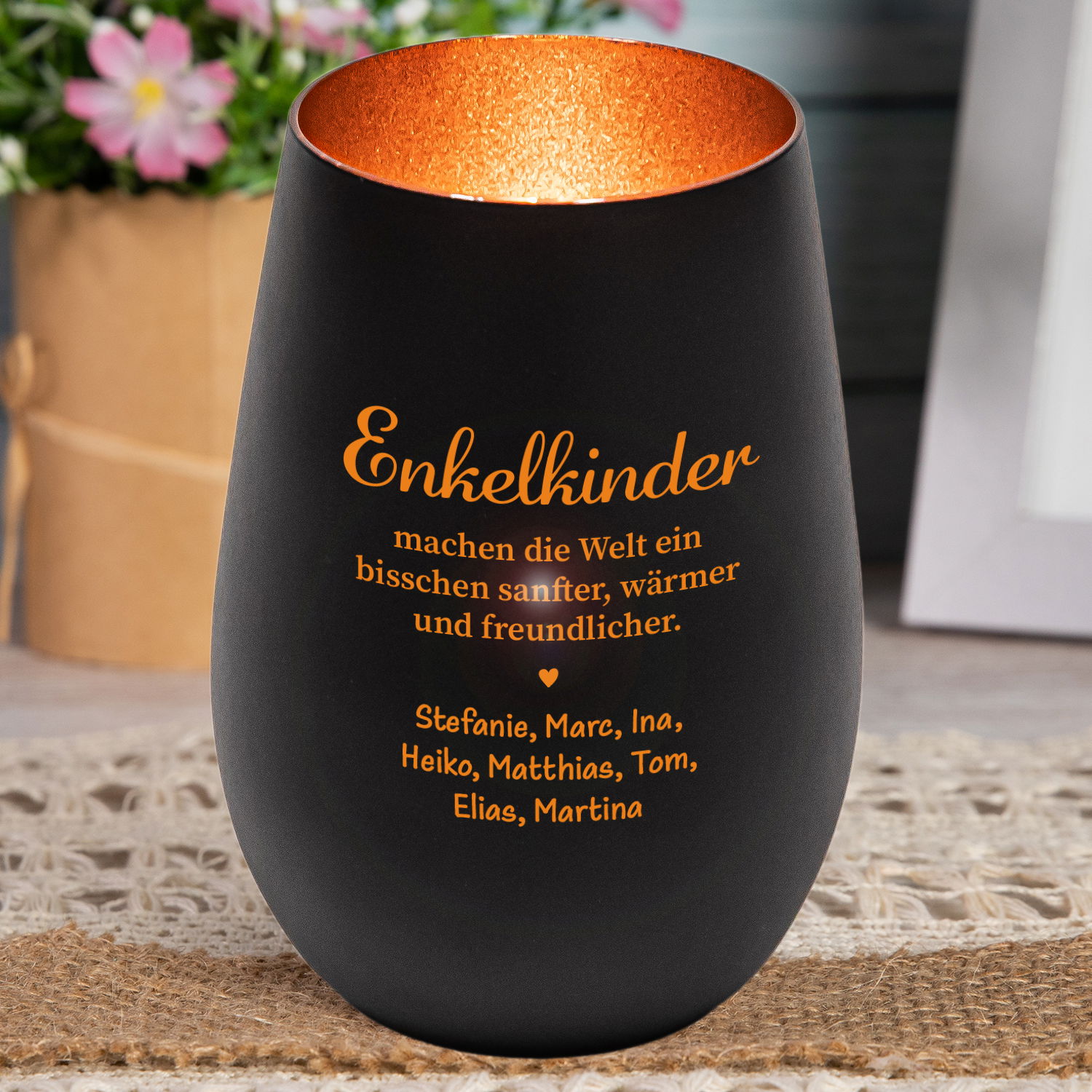 Windlicht - Enkelkinder mit Personalisierung