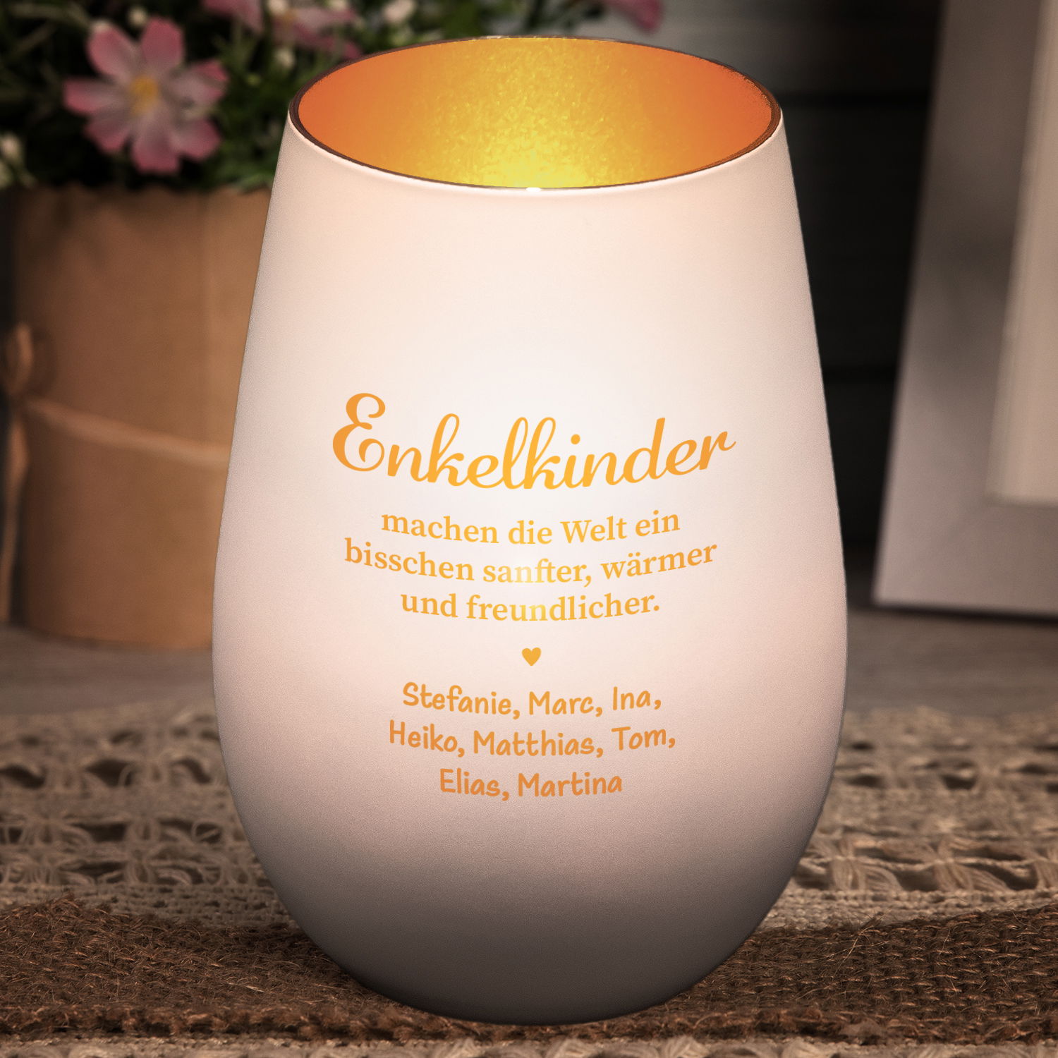 Windlicht - Enkelkinder mit Personalisierung