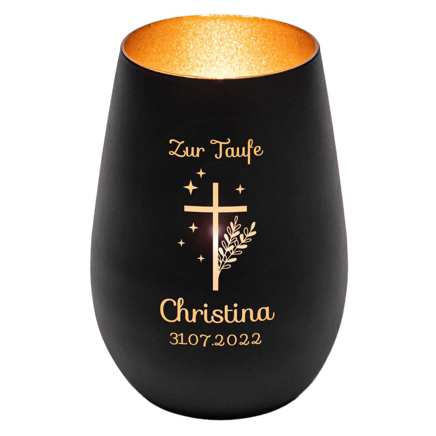 Windlicht - Taufe mit Personalisierung