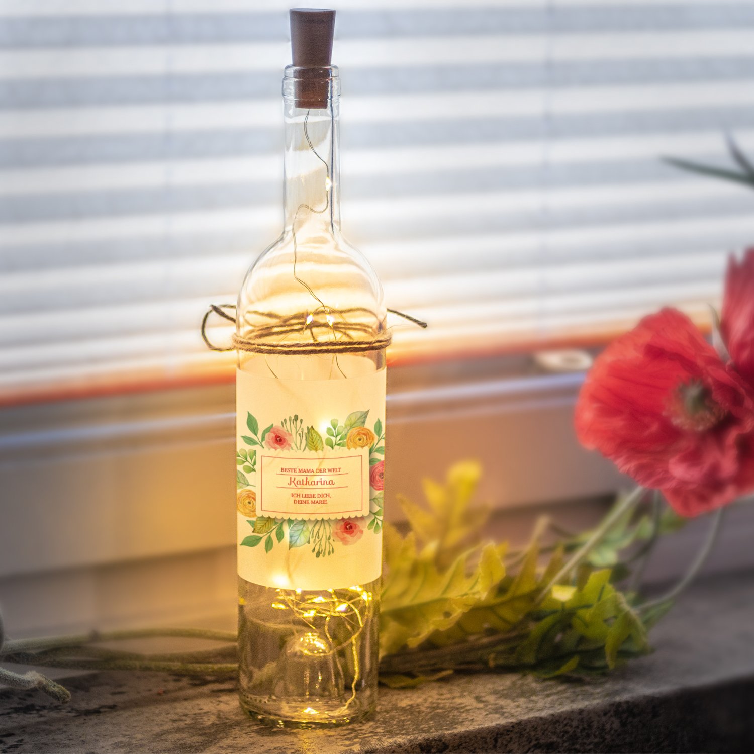 LED Flasche - Muttertag