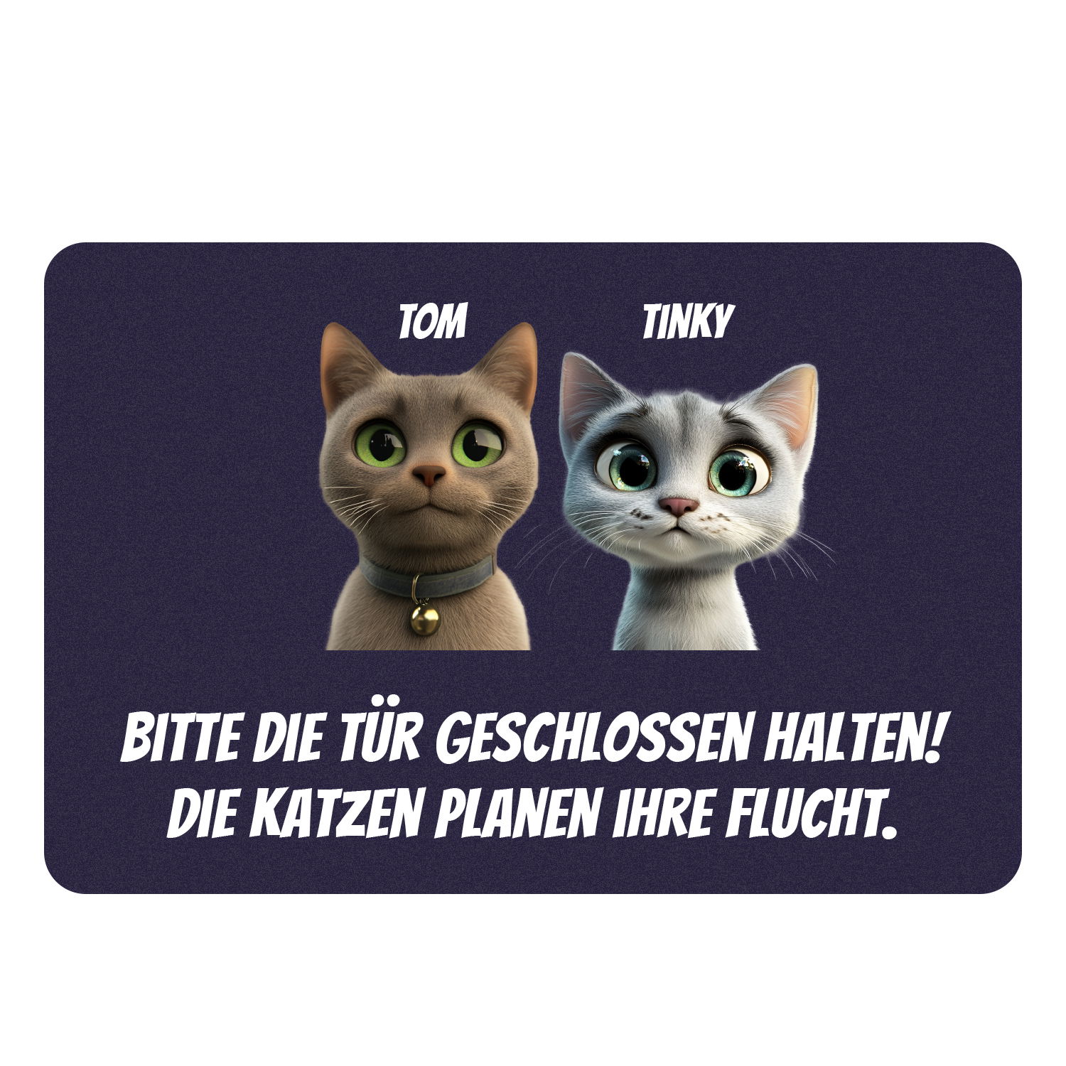 Fußmatte - Katzen planen Flucht