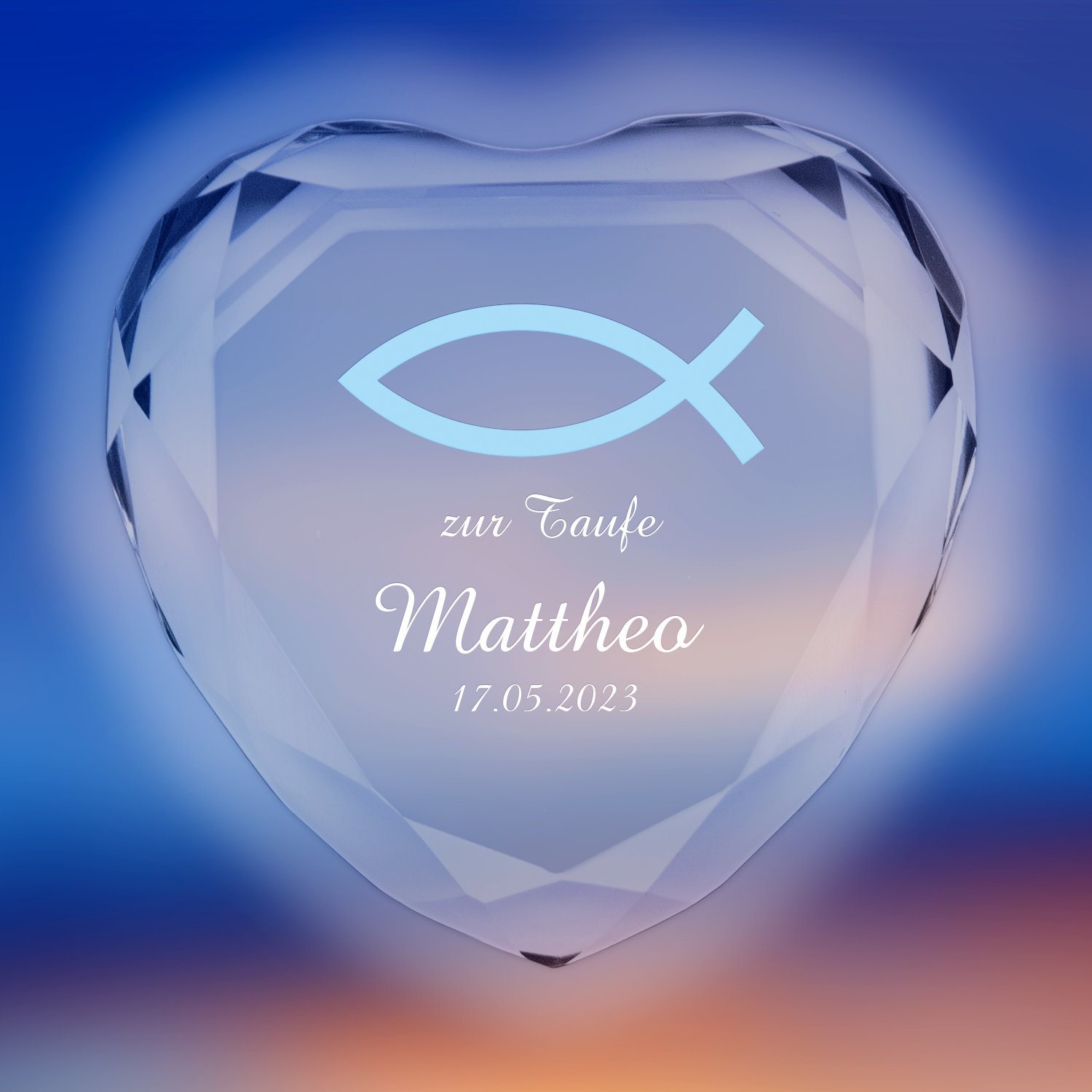 Herz-Diamant zur Taufe und Geburt