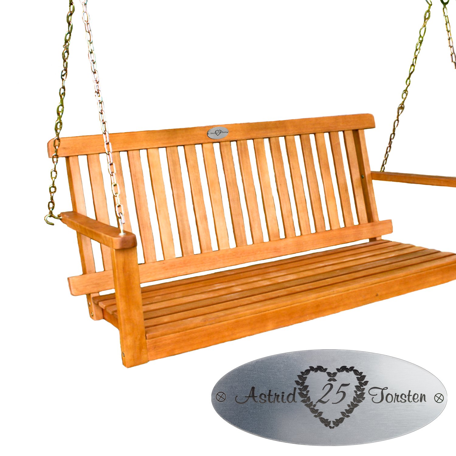 Gartenbank zum Hochzeitstag mit Personalisierung