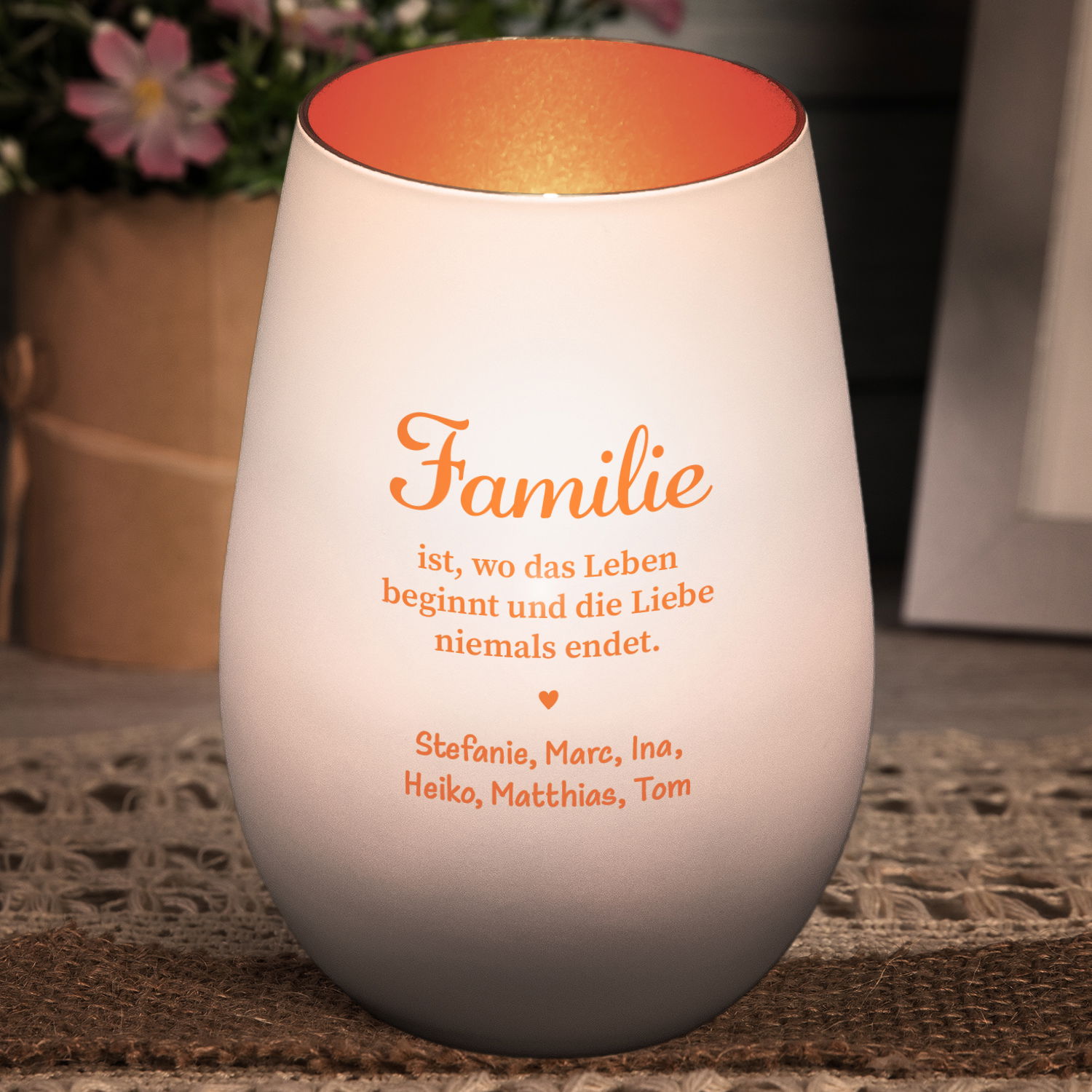 Windlicht - Family mit Personalisierung