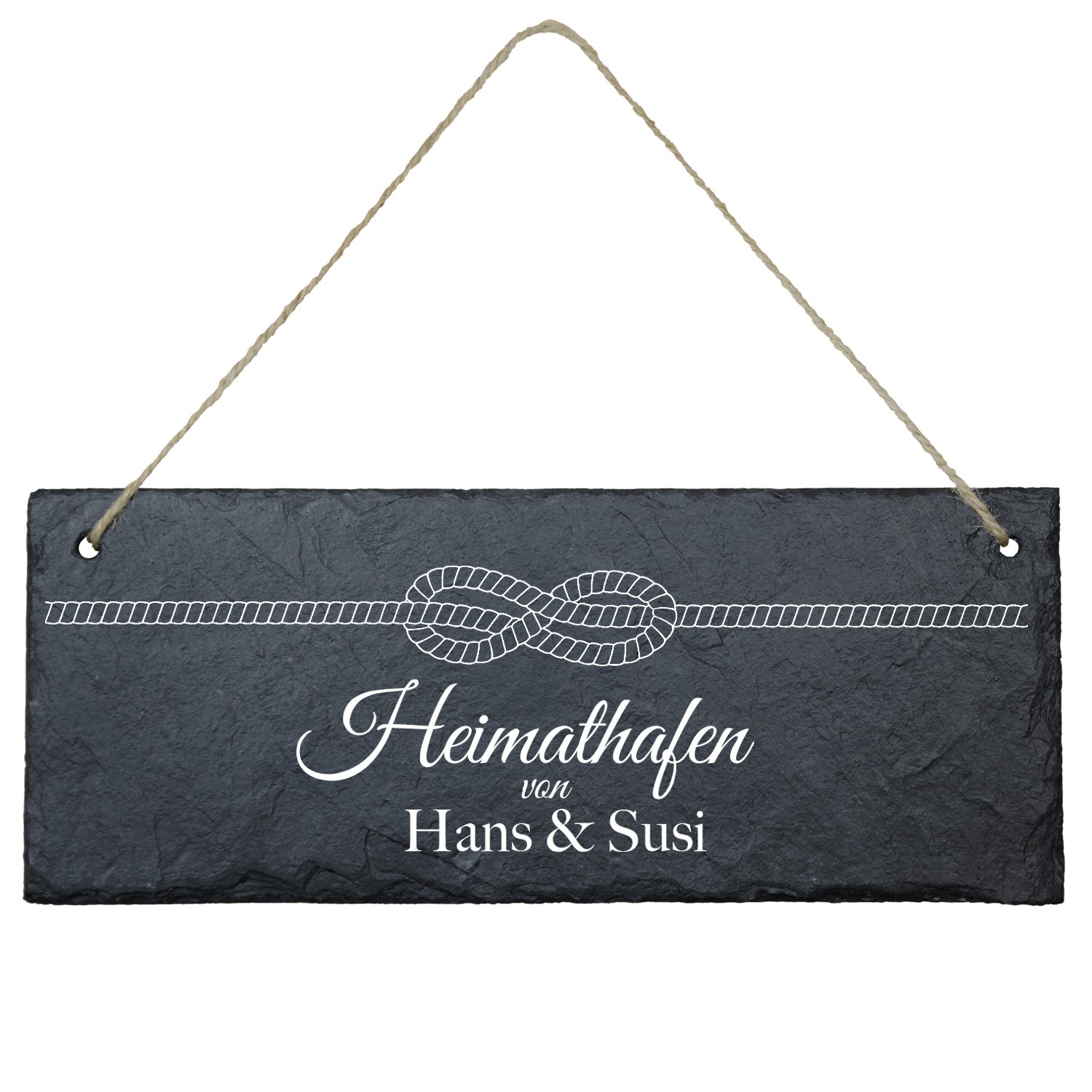 Schiefertafel Heimathafen mit Wunschnamen