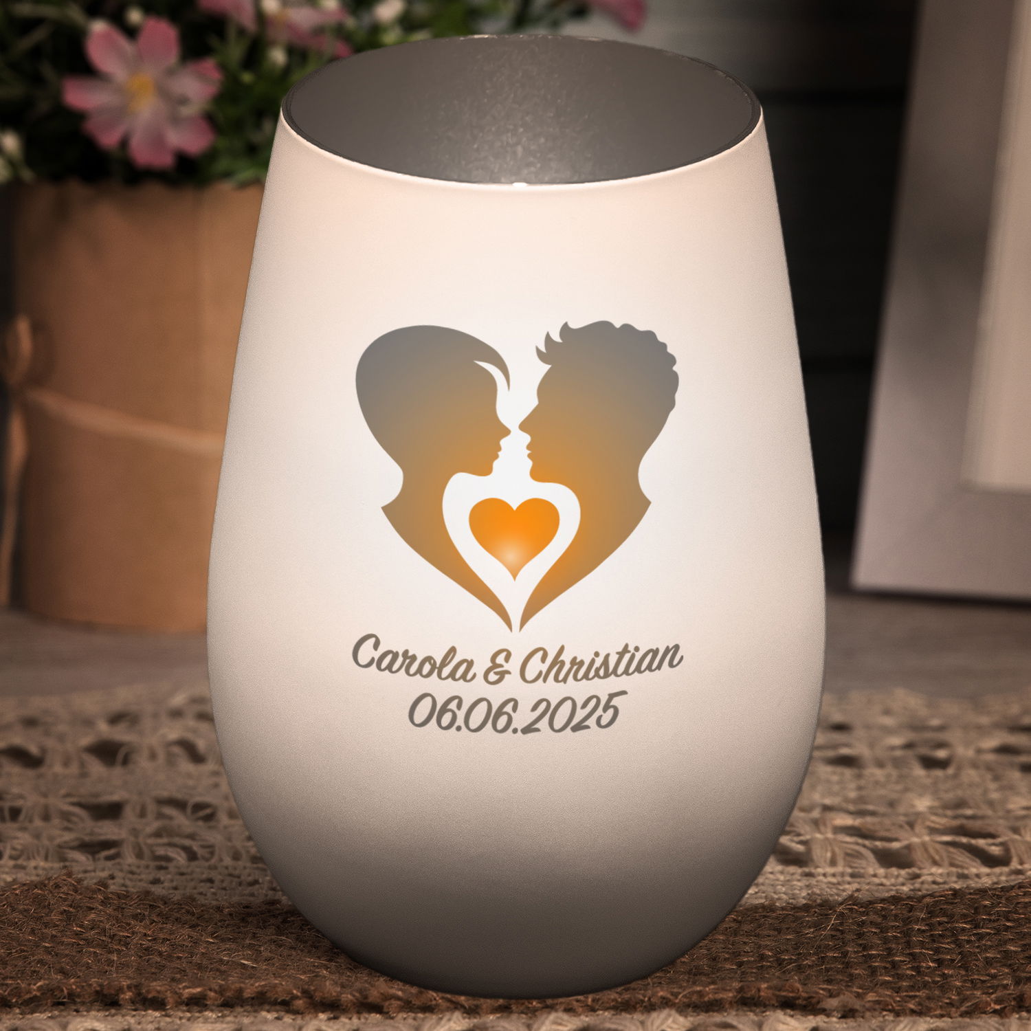 Romantisches Windlicht mit Personalisierung 