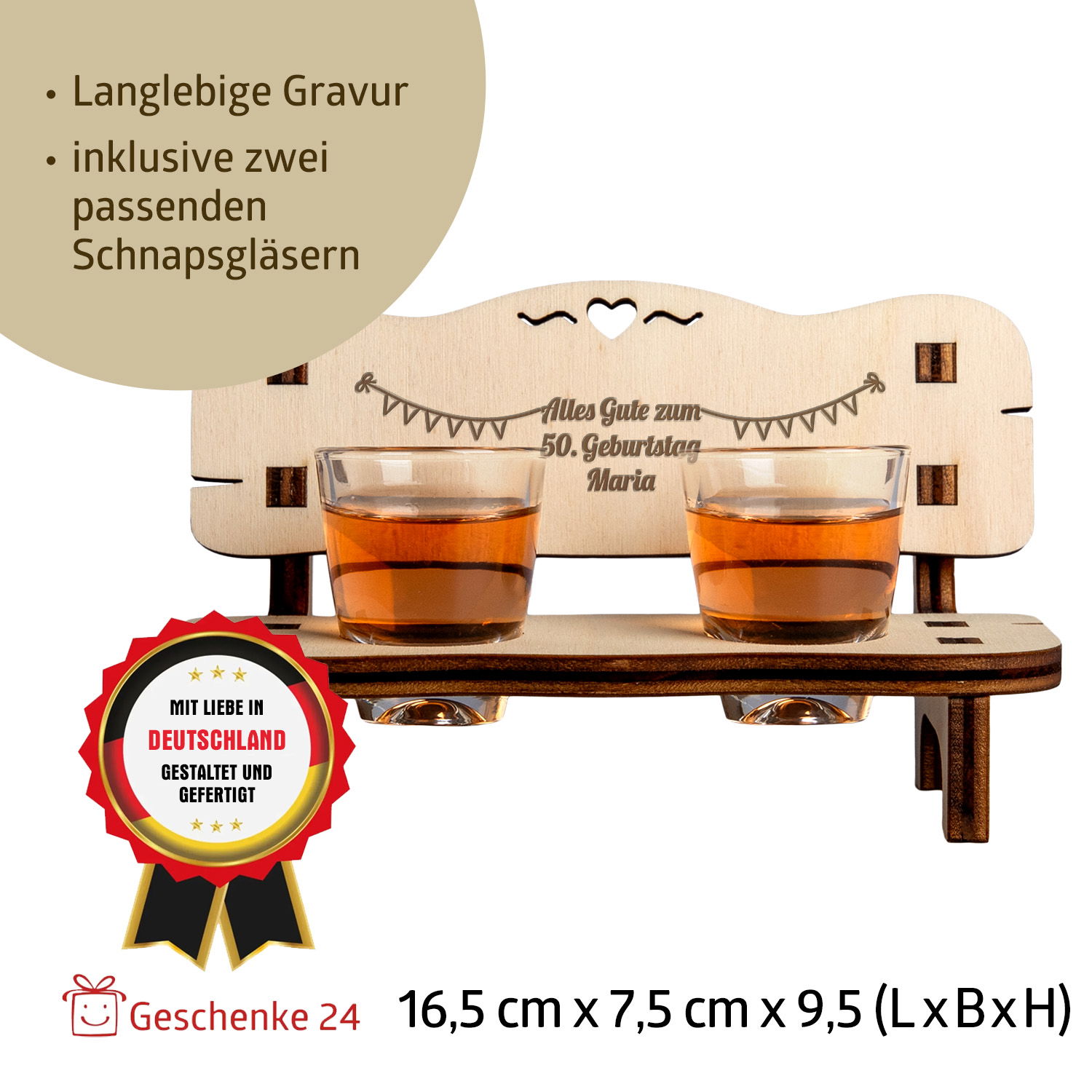 Schnapsbank zum Geburtstag mit Gravur