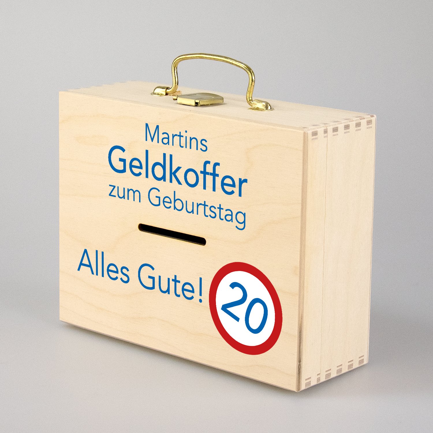 Geldkoffer zum Geburtstag mit Wunschname