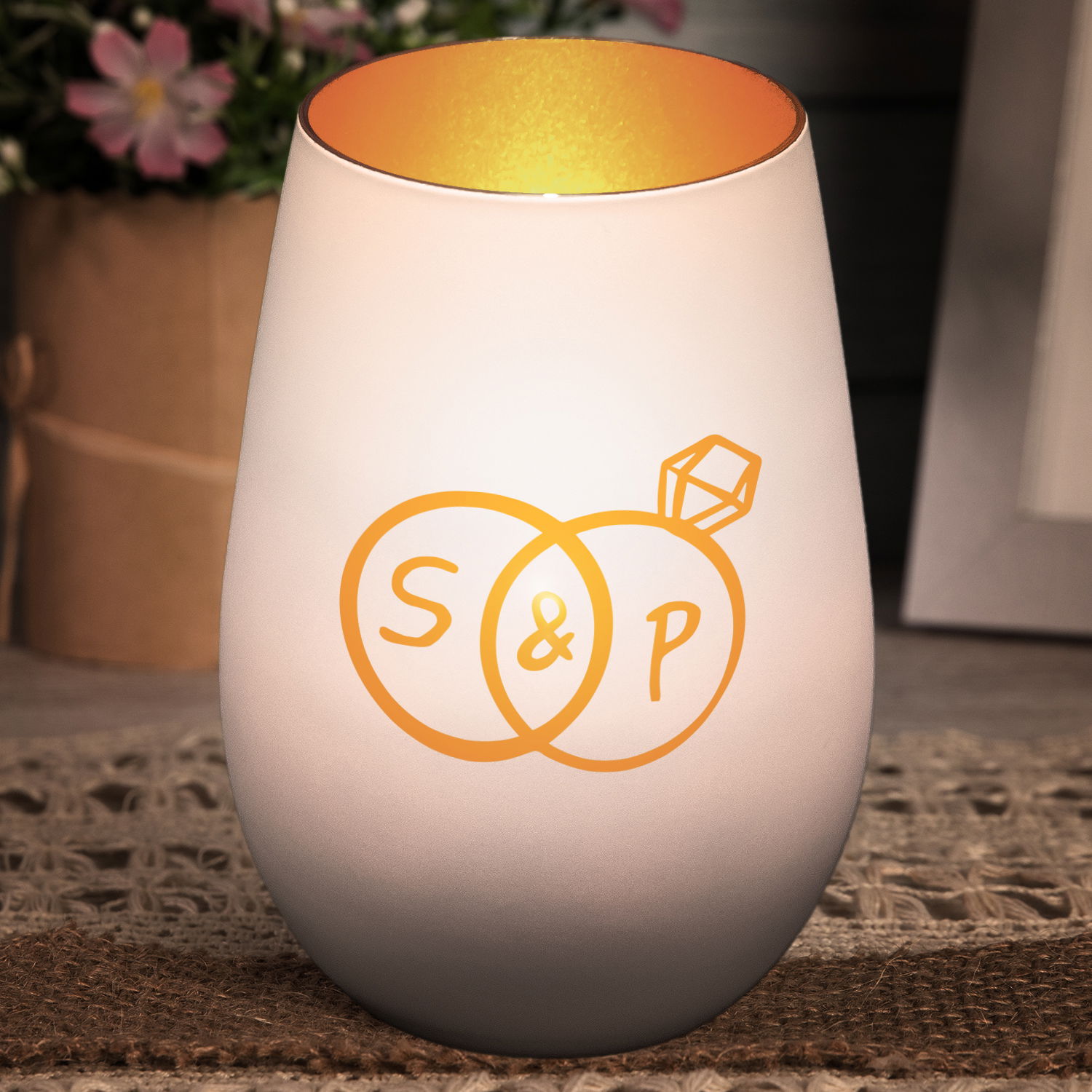 Windlicht - Hochzeit mit Personalisierung