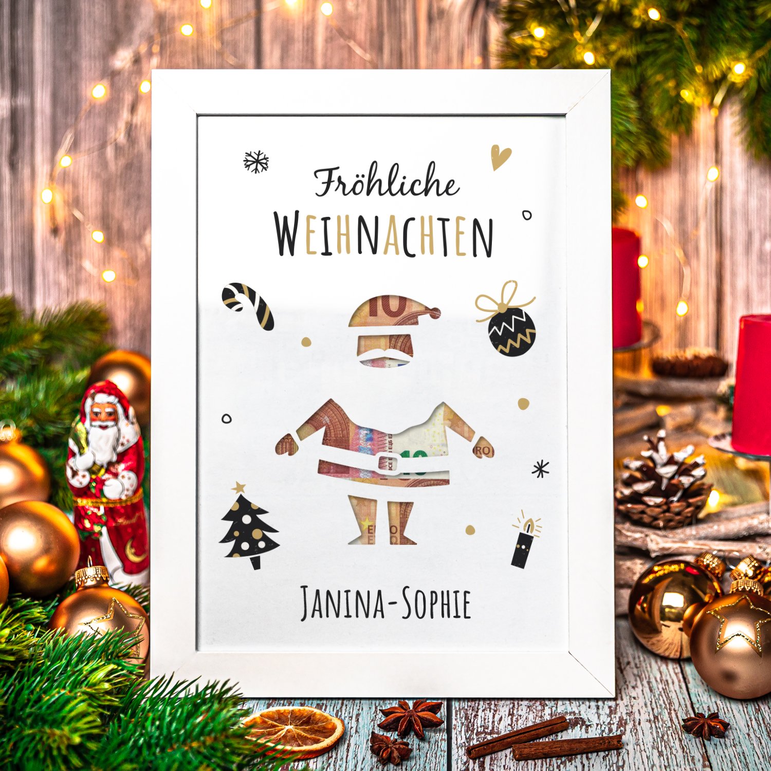 Geldgeschenk zu Weihnachten mit Personalisierung