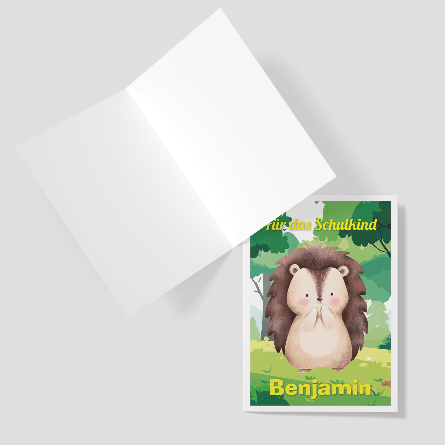 Grußkarte - Waldtiere mit Wunschtext