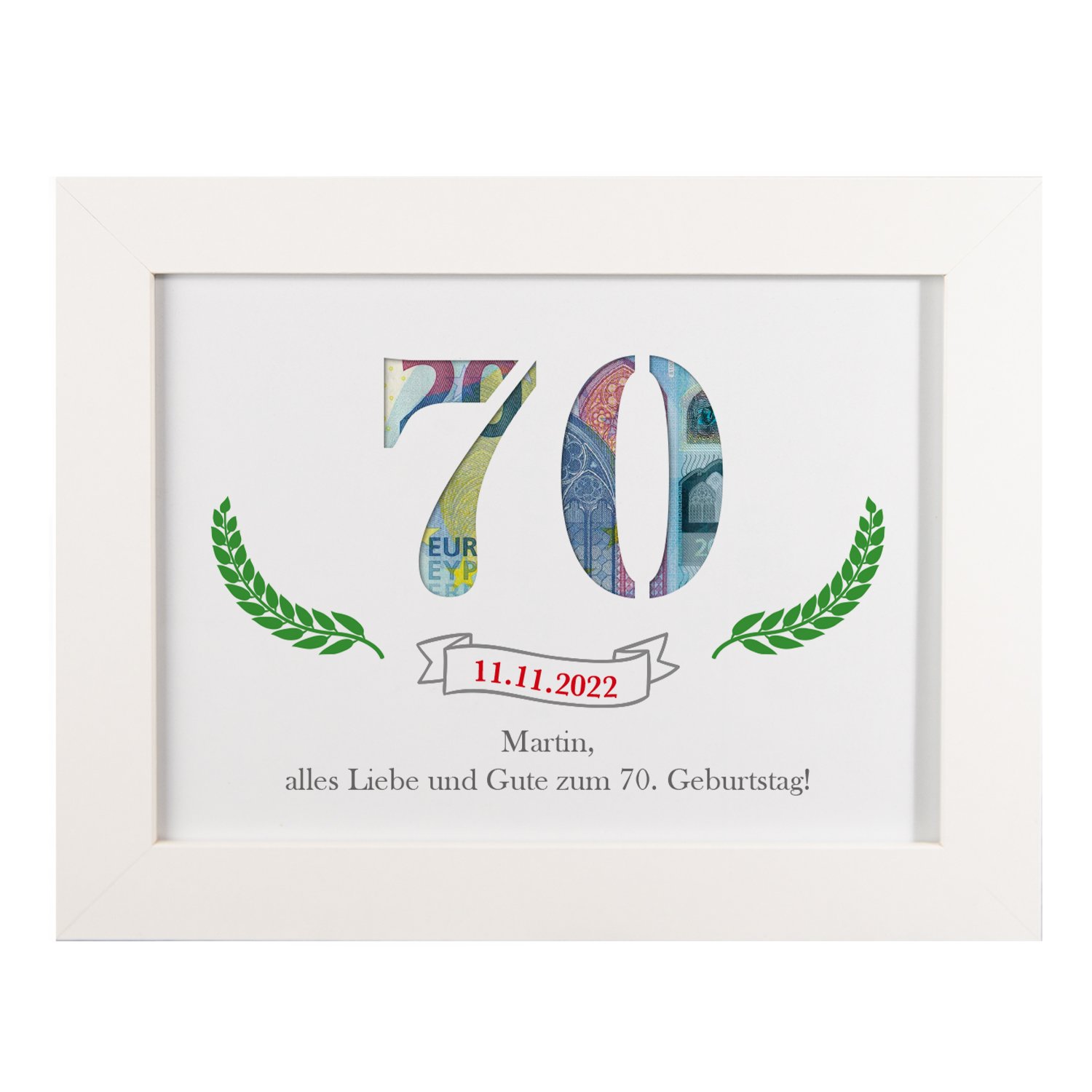 Geldgeschenk zum Geburtstag - Wandbild