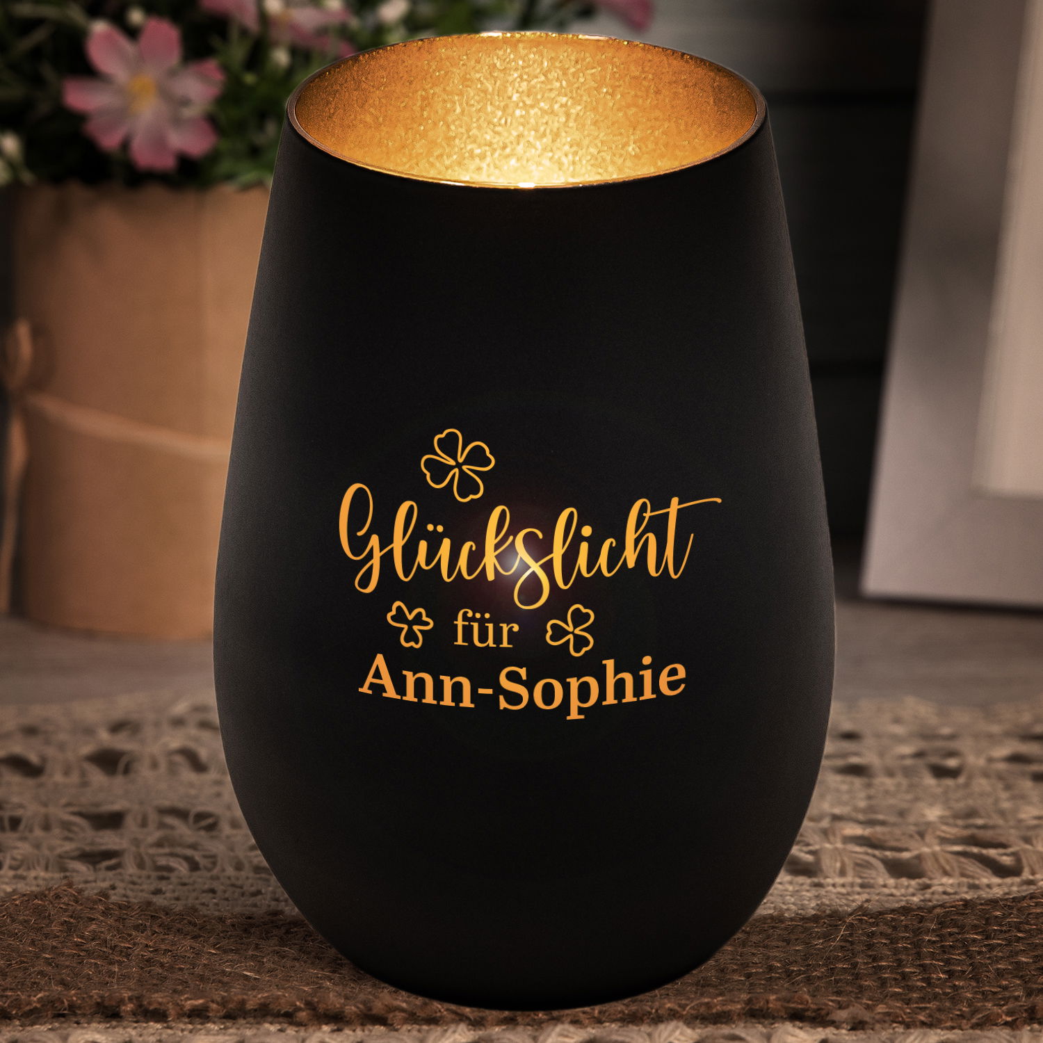 Windlicht - Glückslicht mit Personalisierung