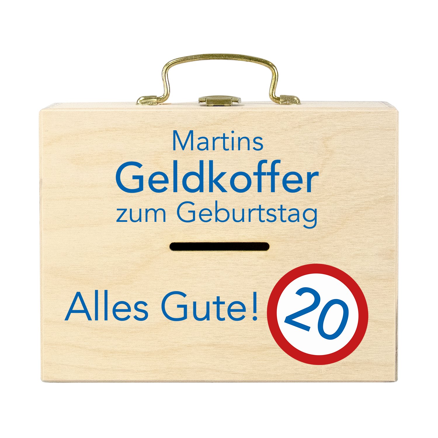 Geldkoffer zum Geburtstag mit Wunschname