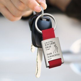 Schlüsselanhänger - Fahr vorsichtig - mit Wunschname
