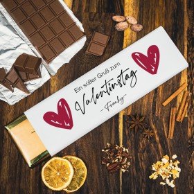 Schokolade zum Valentinstag mit Personalisierung