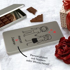Schokoladenbox - Händchenhalten mit Personalisierung