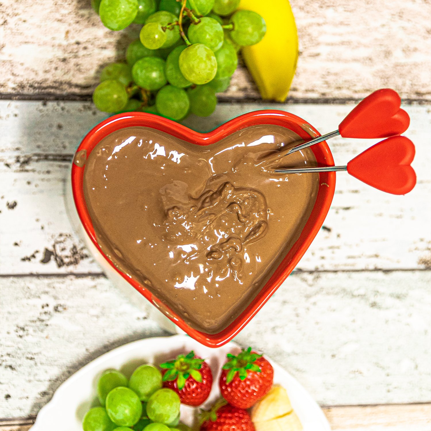 Herzchen Schokoladen-Fondue für Zwei