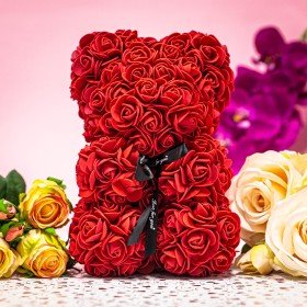 Roter Rosen-Teddy - Blumenbär