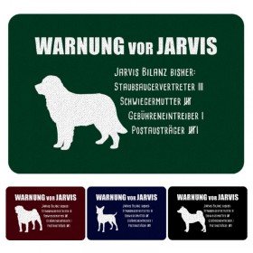 Fußmatte - Warnung Hund mit Personalisierung