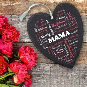 Schieferherz - Herz aus Worten für Mamas