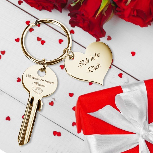 Schlüssel zu meinem Herzen Flitterwochen Brautpaar Urlaub Geschenk mit Gravur